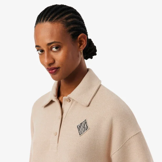 Bluza polo oversize z prążkowanym materiałem Bluza polo oversize z prążkowanym materiałem