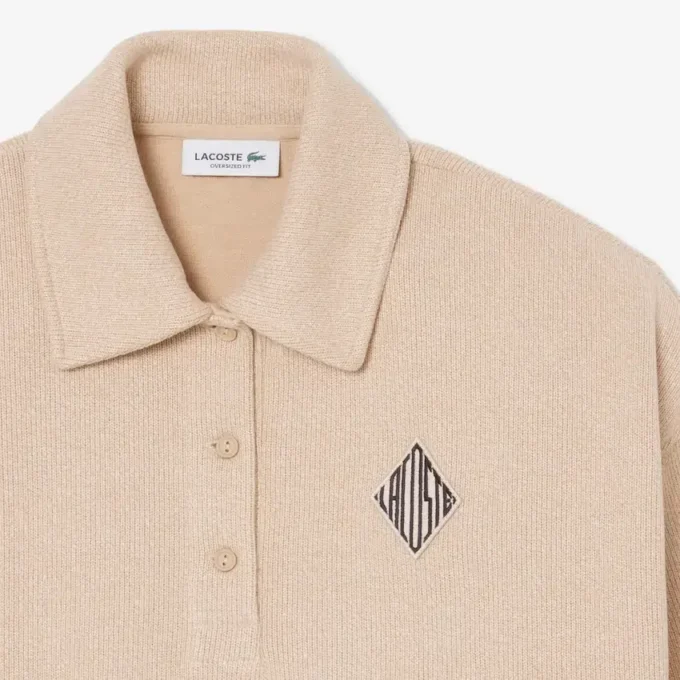 Bluza polo oversize z prążkowanym materiałem Bluza polo oversize z prążkowanym materiałem