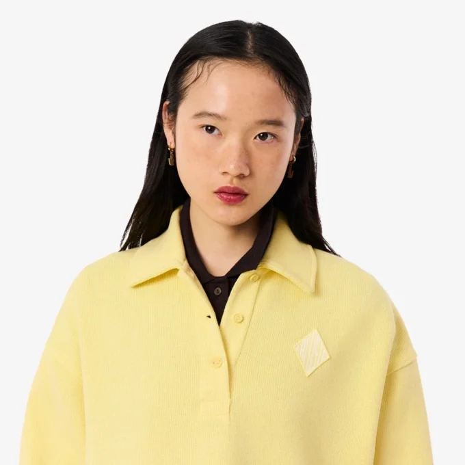 Bluza polo oversize z prążkowanym wykończeniem Bluza polo oversize z prążkowanym wykończeniem