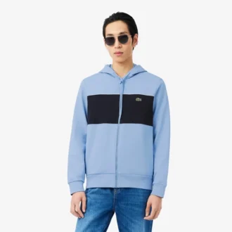 Bluza z kapturem i zamkiem w stylu colorblock