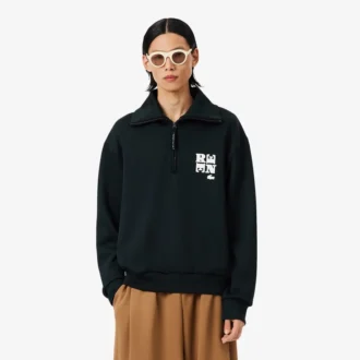 Bluza z wysokim kołnierzem, zamkiem błyskawicznym i naszywką z motywem z wybiegu