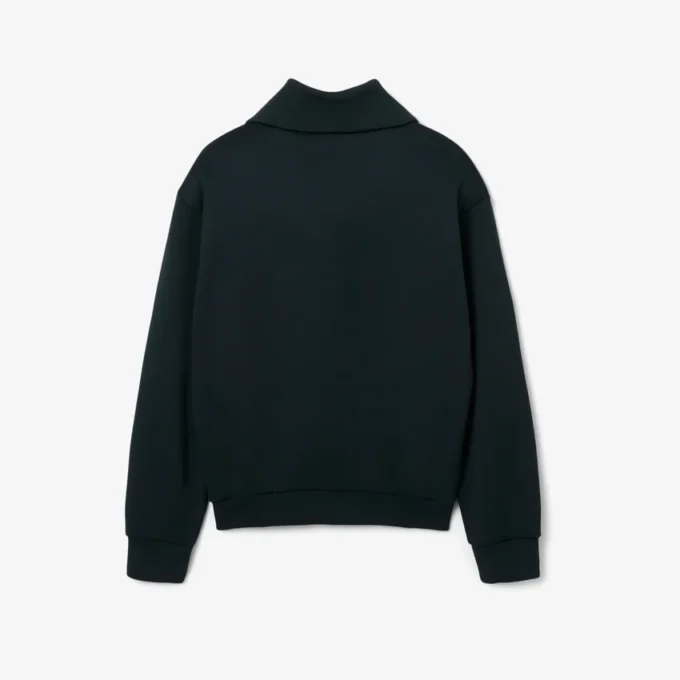 Bluza z wysokim kołnierzem, zamkiem błyskawicznym i naszywką z motywem z wybiegu Bluza z wysokim kołnierzem, zamkiem błyskawicznym i naszywką z motywem z wybiegu