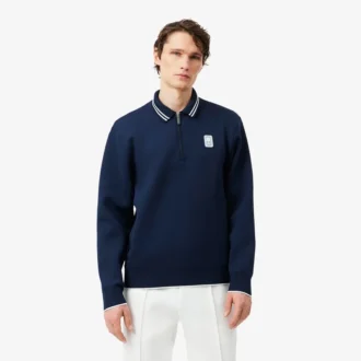 Bluza z zamkiem i kołnierzem Polo w stylu tenisowym Bluza z zamkiem i kołnierzem Polo w stylu tenisowym