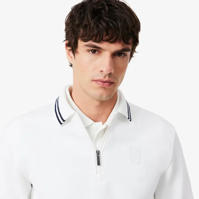 Bluza z zamkiem i kołnierzem Polo w stylu tenisowym Bluza z zamkiem i kołnierzem Polo w stylu tenisowym