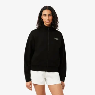 Bluza z zamkiem i naszywką o luźnym kroju