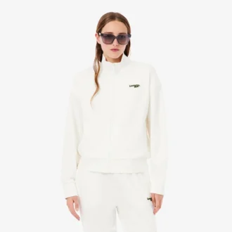 Bluza z zamkiem i naszywką o luźnym kroju