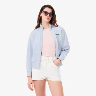 Bluza z zamkiem i naszywką o luźnym kroju