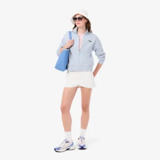 Bluza z zamkiem i naszywką o luźnym kroju