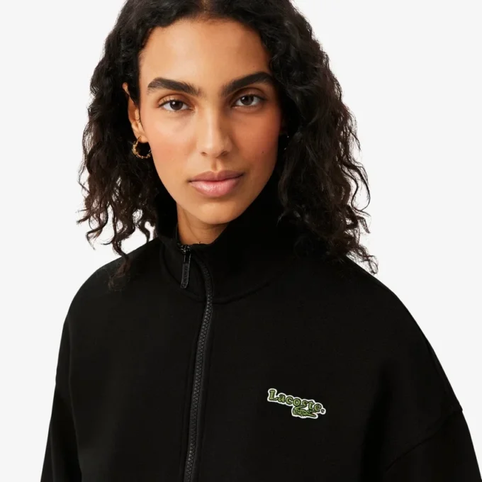 Bluza z zamkiem i naszywką o luźnym kroju Bluza z zamkiem i naszywką o luźnym kroju