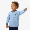 Chłopięcy sweter z bawełny i wełny z okrągłym dekoltem