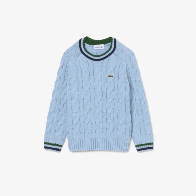 Chłopięcy sweter z bawełny i wełny z okrągłym dekoltem
