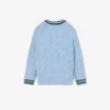 Chłopięcy sweter z bawełny i wełny z okrągłym dekoltem