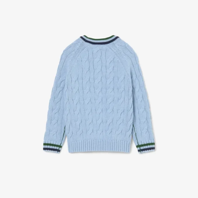 Chłopięcy sweter z bawełny i wełny z okrągłym dekoltem