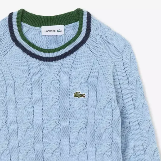 Chłopięcy sweter z bawełny i wełny z okrągłym dekoltem