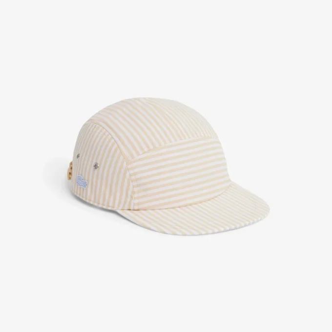 Czapka jockey z popeliny w paski