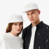 Czapka z bawełnianego twillu w paski z haftem