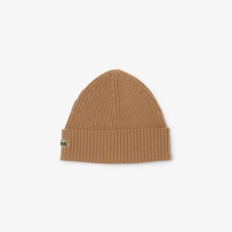 Czapka z dzianiny prążkowanej z szczotkowanej wełny, unisex