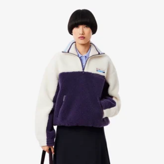 Damska bluza z polaru z wysokim kołnierzem w stylu oversize