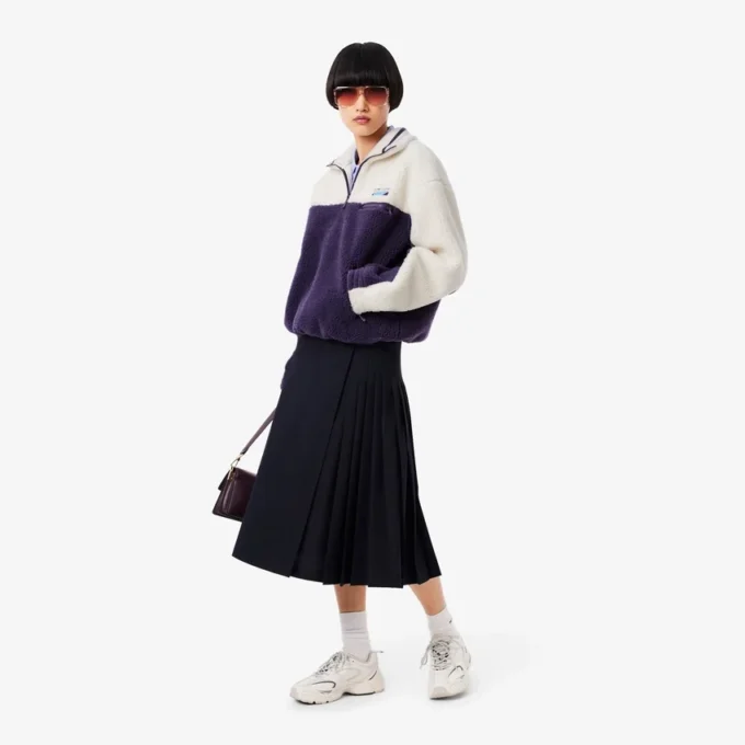 Damska bluza z polaru z wysokim kołnierzem w stylu oversize