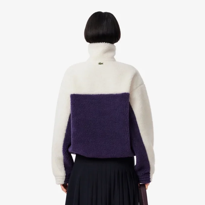 Damska bluza z polaru z wysokim kołnierzem w stylu oversize