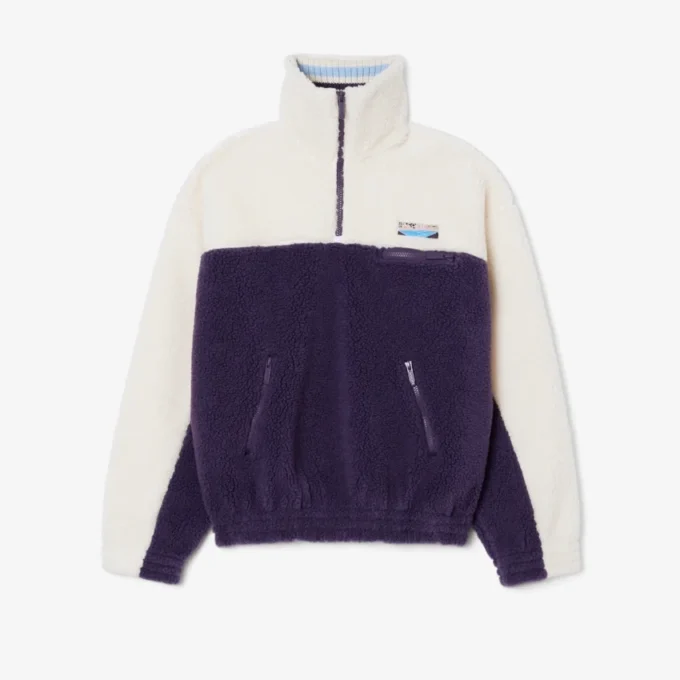 Damska bluza z polaru z wysokim kołnierzem w stylu oversize