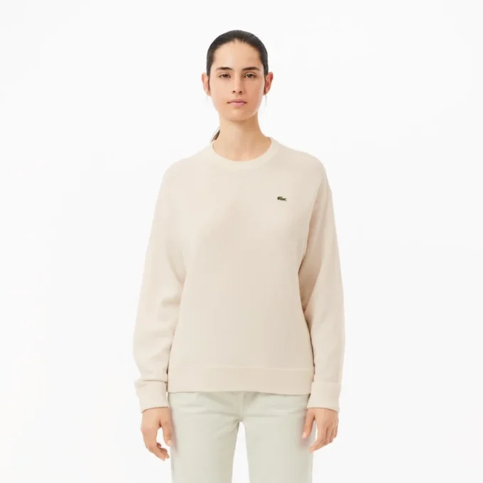 Damska bluza z wełny o luźnym kroju i splocie typu moss Damska bluza z wełny o luźnym kroju i splocie typu moss