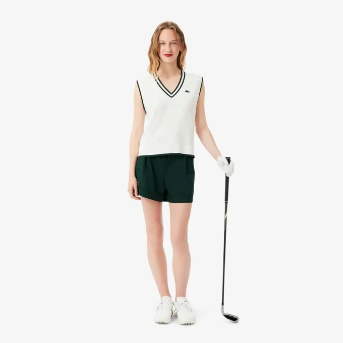 Damska golfowa kamizelka z elastycznego materiału Damska golfowa kamizelka z elastycznego materiału