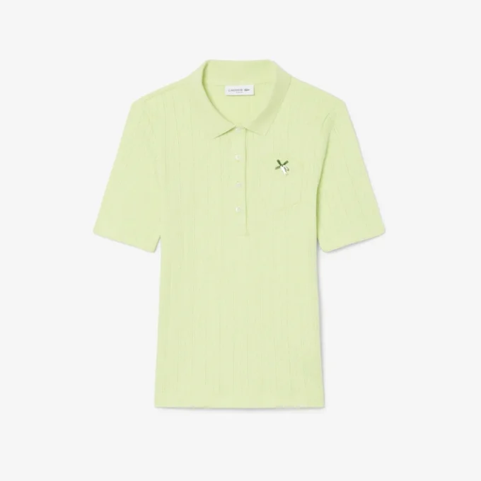 Damska koszulka Polo L.12.12 o dopasowanym kroju z logo Pointelle
