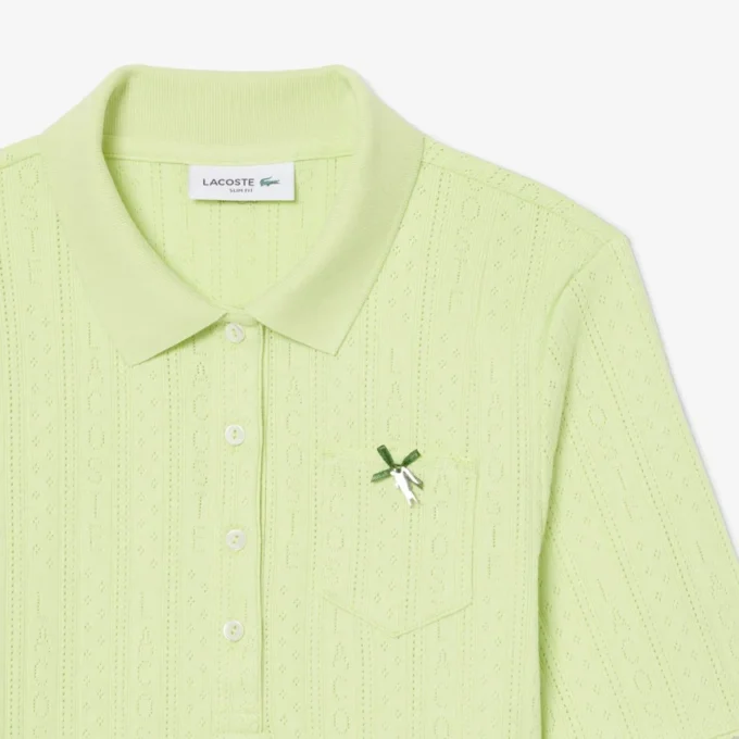 Damska koszulka Polo L.12.12 o dopasowanym kroju z logo Pointelle