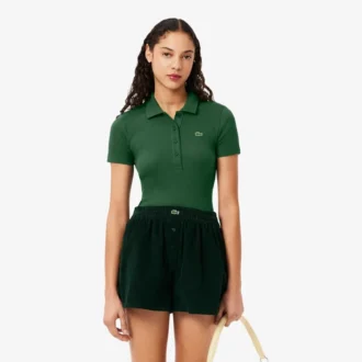 Damska koszulka Polo L.12.D Slim Fit z prążkowanej bawełny Damska koszulka Polo L.12.D Slim Fit z prążkowanej bawełny
