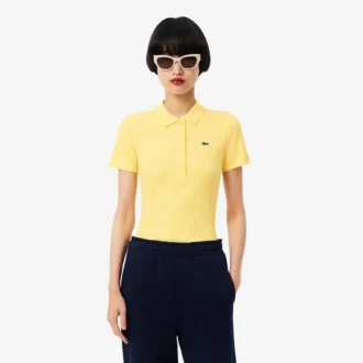 Damska koszulka Polo L.12.D Slim Fit z prążkowanej bawełny Damska koszulka Polo L.12.D Slim Fit z prążkowanej bawełny
