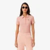 Damska koszulka Polo L.12.D Slim Fit z prążkowanej bawełny Damska koszulka Polo L.12.D Slim Fit z prążkowanej bawełny
