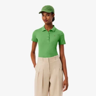 Damska koszulka Polo L.12.D Slim Fit z prążkowanej bawełny Damska koszulka Polo L.12.D Slim Fit z prążkowanej bawełny