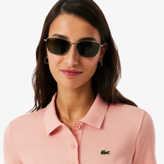 Damska koszulka Polo L.12.D Slim Fit z prążkowanej bawełny Damska koszulka Polo L.12.D Slim Fit z prążkowanej bawełny