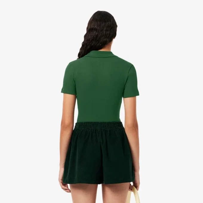 Damska koszulka Polo L.12.D Slim Fit z prążkowanej bawełny Damska koszulka Polo L.12.D Slim Fit z prążkowanej bawełny