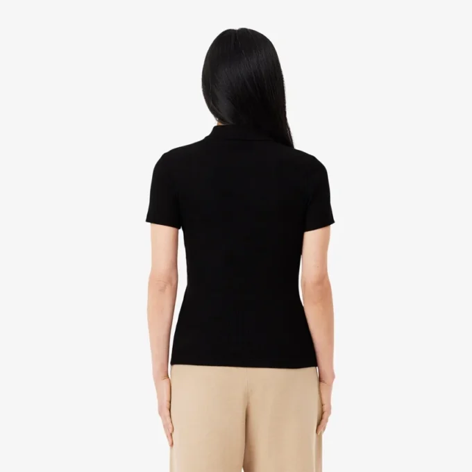 Damska koszulka Polo L.12.D Slim Fit z prążkowanej bawełny Damska koszulka Polo L.12.D Slim Fit z prążkowanej bawełny