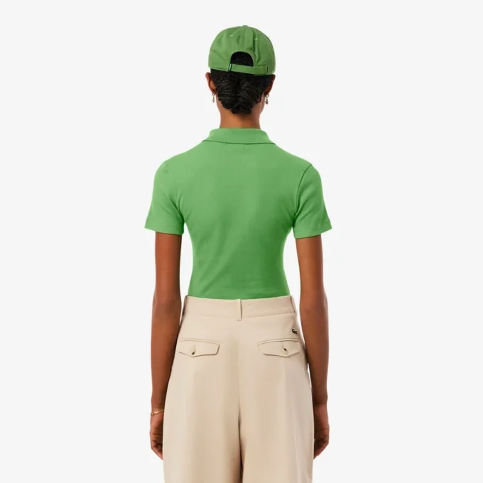 Damska koszulka Polo L.12.D Slim Fit z prążkowanej bawełny
