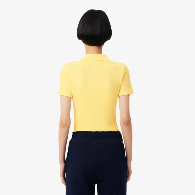 Damska koszulka Polo L.12.D Slim Fit z prążkowanej bawełny Damska koszulka Polo L.12.D Slim Fit z prążkowanej bawełny