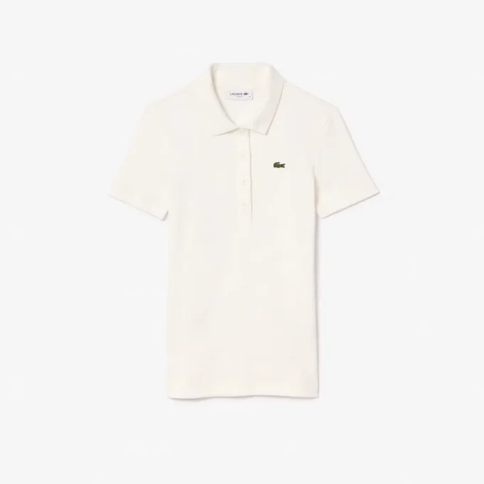 Damska koszulka Polo L.12.D Slim Fit z prążkowanej bawełny Damska koszulka Polo L.12.D Slim Fit z prążkowanej bawełny