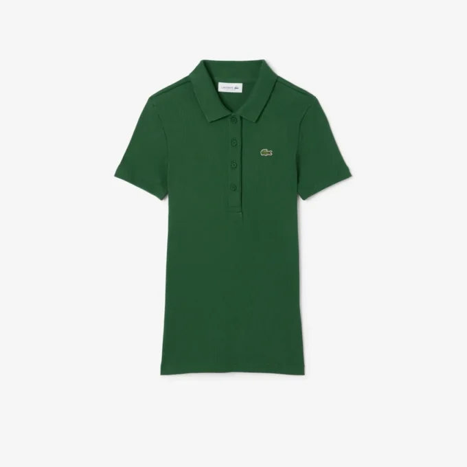 Damska koszulka Polo L.12.D Slim Fit z prążkowanej bawełny Damska koszulka Polo L.12.D Slim Fit z prążkowanej bawełny