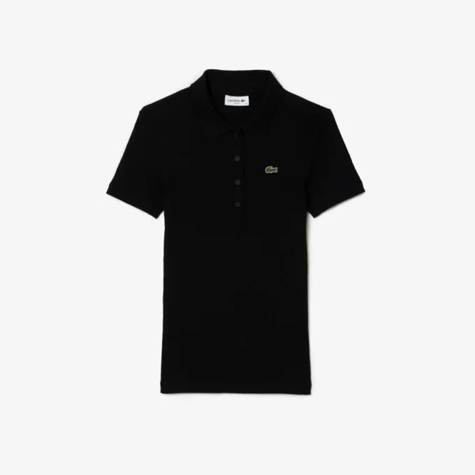 Damska koszulka Polo L.12.D Slim Fit z prążkowanej bawełny Damska koszulka Polo L.12.D Slim Fit z prążkowanej bawełny