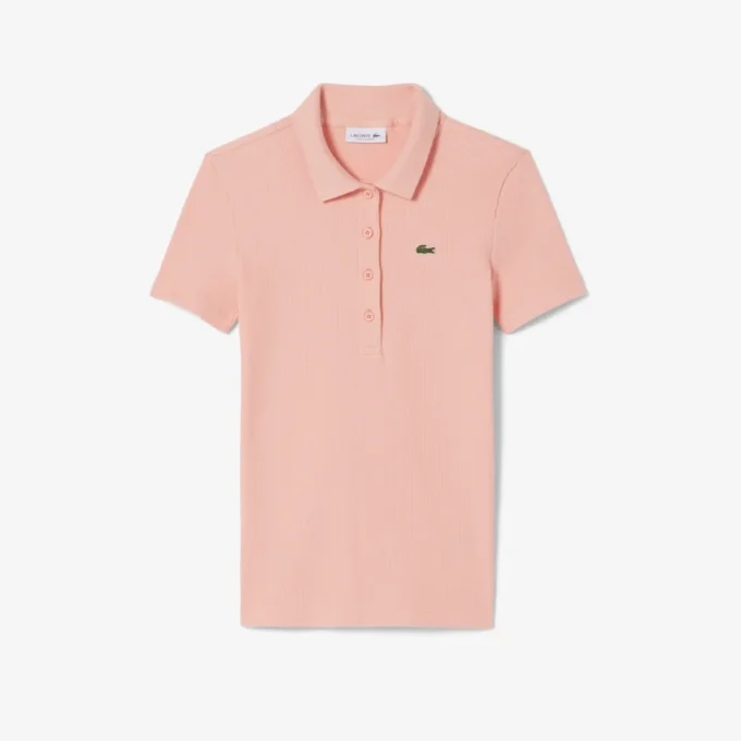 Damska koszulka Polo L.12.D Slim Fit z prążkowanej bawełny Damska koszulka Polo L.12.D Slim Fit z prążkowanej bawełny