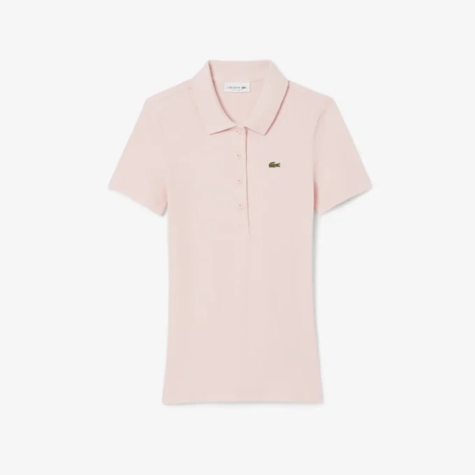 Damska koszulka Polo L.12.D Slim Fit z prążkowanej bawełny Damska koszulka Polo L.12.D Slim Fit z prążkowanej bawełny
