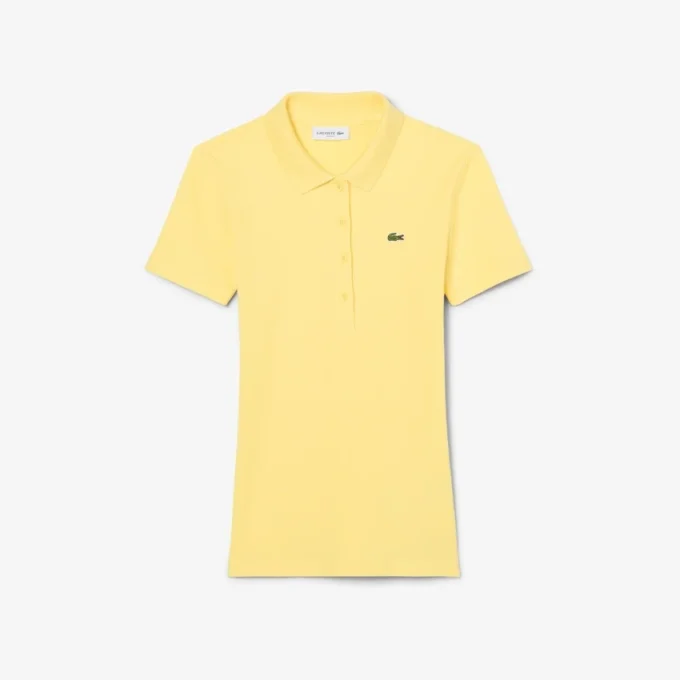 Damska koszulka Polo L.12.D Slim Fit z prążkowanej bawełny Damska koszulka Polo L.12.D Slim Fit z prążkowanej bawełny