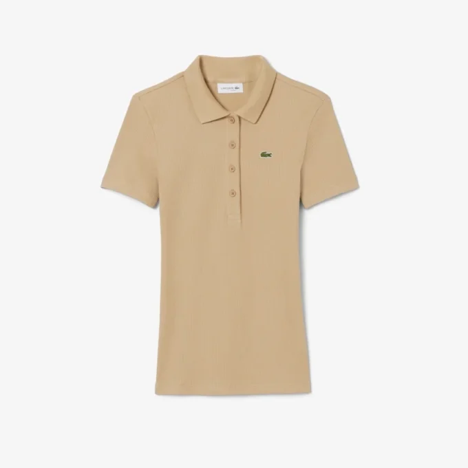 Damska koszulka Polo L.12.D Slim Fit z prążkowanej bawełny