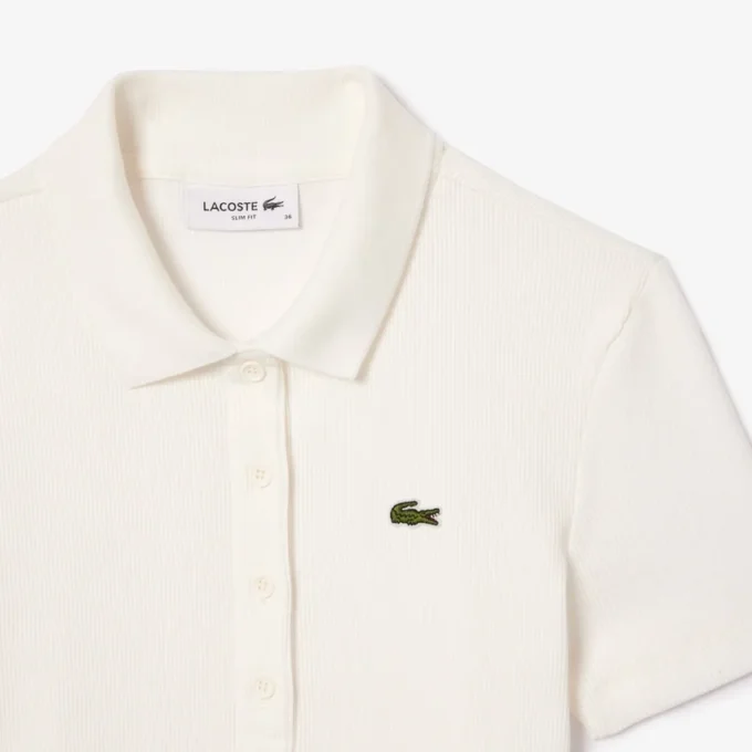 Damska koszulka Polo L.12.D Slim Fit z prążkowanej bawełny Damska koszulka Polo L.12.D Slim Fit z prążkowanej bawełny