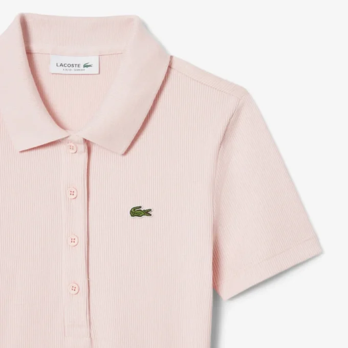 Damska koszulka Polo L.12.D Slim Fit z prążkowanej bawełny Damska koszulka Polo L.12.D Slim Fit z prążkowanej bawełny