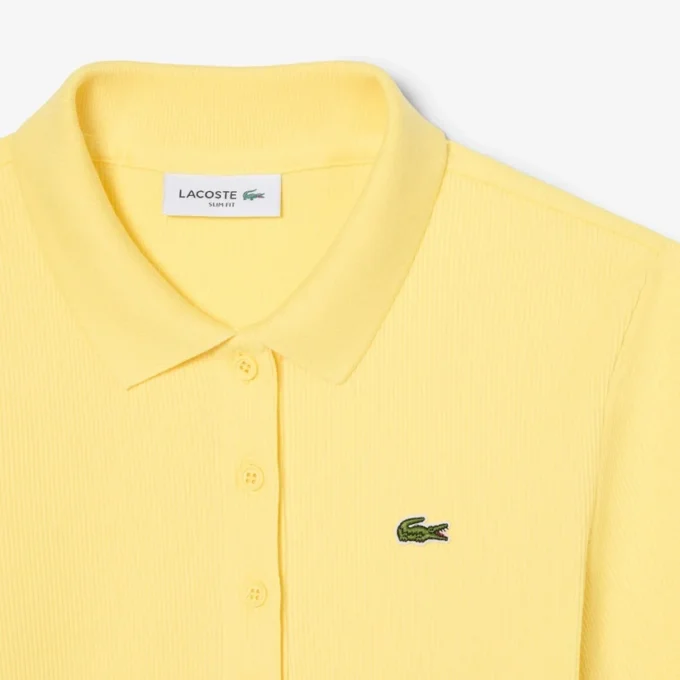 Damska koszulka Polo L.12.D Slim Fit z prążkowanej bawełny Damska koszulka Polo L.12.D Slim Fit z prążkowanej bawełny