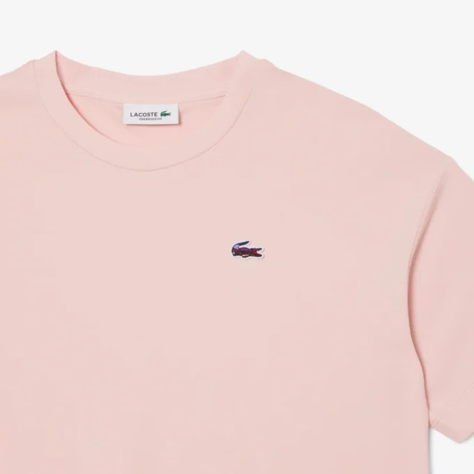 Damska koszulka z nadrukiem krokodyla w stylu relaxed fit Damska koszulka z nadrukiem krokodyla w stylu relaxed fit
