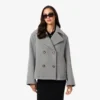 Damska krótka oversize’owa kurtka typu pea coat z mieszanki wełny The Blend Damska krótka oversize’owa kurtka typu pea coat z mieszanki wełny The Blend